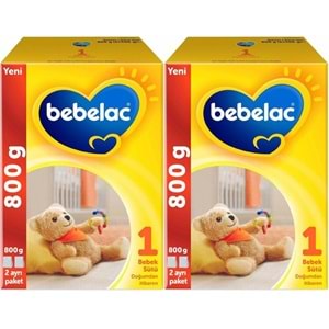 Bebelac 800GR Bebek Sütü No:1 (0-6 Ay) Doğumdan İtibaren (2 Li Set)