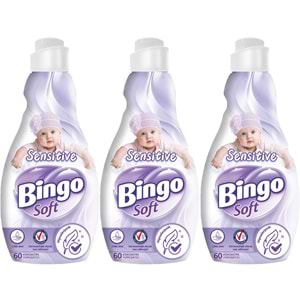 Bingo Soft Çamaşır Yumuşatıcı Konsantre 1440ML Sensitive (Hipoalerjenik) (3 Lü Set)