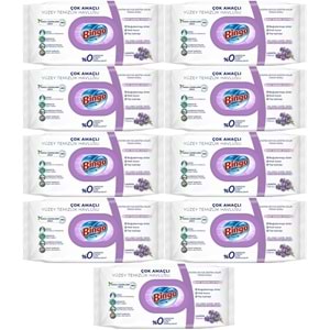 Bingo Clean Yüzey Temizlik Havlusu 96 Yaprak Lavanta Kokulu Plastik Kapaklı (9 Lu Set) 864 Yaprak