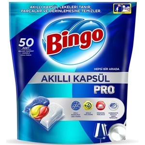Bingo Akıllı Kapsül Pro Bulaşık Makinesi Deterjanı Tableti 300 Adet Limon Kokulu (6PK*50)