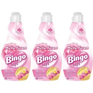 Bingo Soft Çamaşır Yumuşatıcı Konsantre 1440ML Mutlu Yuvam (3 Lü Set)