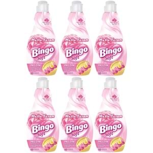 Bingo Soft Çamaşır Yumuşatıcı Konsantre 1440ML Mutlu Yuvam (6 Lı Set)