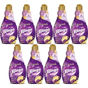 Bingo Soft Çamaşır Yumuşatıcı Konsantre 1440ML Lavanta (9 Lu Set)