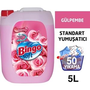 Bingo Soft Yumuşatıcı 20LT (4PK*5LT) Gül Pembe (200 Yıkama)