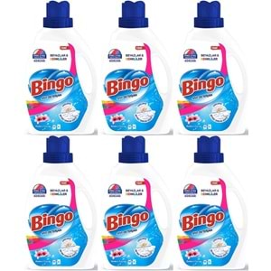 Bingo Sıvı Çamaşır Deterjanı 15600ML Amber Çiçeği Beyazlar ve Renkliler 6 Lı Set (6PK*2600ML)