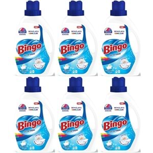 Bingo Sıvı Çamaşır Deterjanı 15600ML Beyaz Sabun Kokulu Beyazlar ve Renkliler 6 Lı Set (6PK*2.600ML)