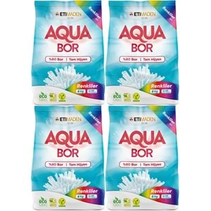 Boron AquaBor Matik Toz Çamaşır Deterjanı 24KG (Renkliler İçin) 160 Yıkama (4PK*6KG)