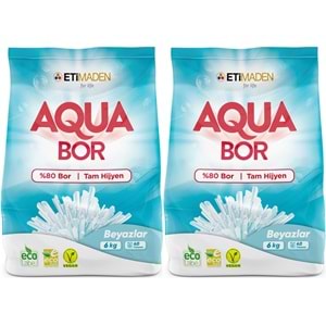 Boron AquaBor Matik Toz Çamaşır Deterjanı 12KG (Beyazlar İçin) 80 Yıkama (2PK*6KG)