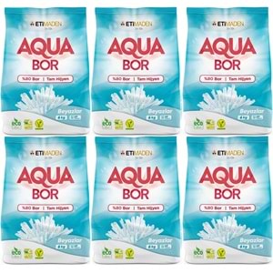 Boron AquaBor Matik Toz Çamaşır Deterjanı 36KG (Beyazlar İçin) 240 Yıkama (6PK*6KG)