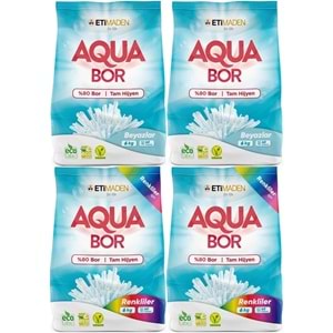 Boron AquaBor Matik Toz Çamaşır Deterjanı 24KG Beyazlar+Renkliler 160 Yıkama (4PK*6KG)