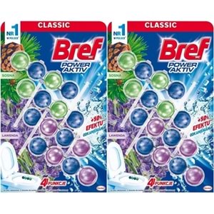 Bref Power Aktiv Klozet Bloğu Çam ve Lavanta Kokulu (8 Li Set) (2PK*4)