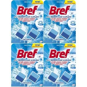Bref Koku Giderici Jel Küpü - Okyanus (Klozet - Rezervuar - Tuvalet - Blok) (8 Li Set) (4PK*2)