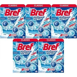 Bref Power Aktiv Klozet Bloğu Okyanus Kokulu (5 Li Set) (5PK*1)