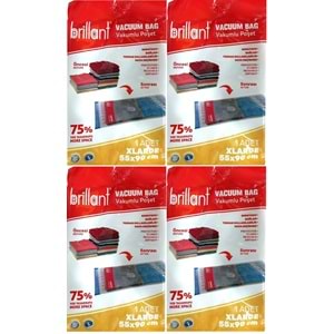 Brillant Vakumlu Poşet/Hurç 55*90CM XLarge (İç Adet 1) (4 Lü Set)