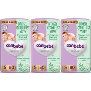 Canbebe Bebek Bezi Beden:5 (11-18KG) Junior 240 Adet Mega Aylık Fırsat Pk
