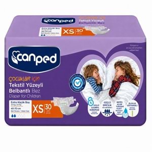 Canped Çoçuklar İçin Yetişkin Bezi Bel Bantlı Tekstil Yüzey XS - Extra Küçük - 60 Adet