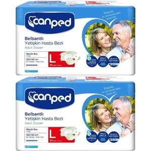 Canped Hasta Bezi Yetişkin Bel Bantlı Polietilen L - Büyük - Large 60 Adet
