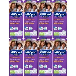 Canped Kids Çoçuklar İçin Külot Bez Tekstil Yüzeyli Yaş:8-15 (27-57Kg) 64 Adet (8Pk*8)
