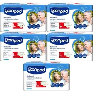 Canped Hasta Bezi Yetişkin Bel Bantlı Polietilen L - Büyük Boy 150 Adet