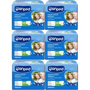 Canped Hasta Bezi Yetişkin Bel Bantlı Tekstil Yüzey M - Orta - Medium 108 (6PK*18)