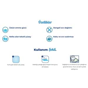 Canped Yetişkin Yatak Koruyucu Örtü Extra 80 x 180 CM (XL) 120 Adet