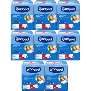 Canped Hasta Bezi Yetişkin Bel Bantlı Tekstil Yüzey L - Büyük - Large 112 Adet (8PK*14)