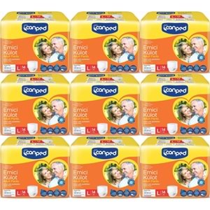Canped Emici Külot Pants Hasta Yetişkin Bezi L - Büyük - Large Ekonomik Pk 126 Adet (9PK*14)