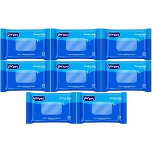 Canped Yetişkin Vücut Temizleme Islak Mendil Havlu 24 Yaprak Seyahat Boy 8 Li Set (192 Yaprak)