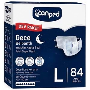 Canped Yetişkin Bezi Bel Bantlı Gece Night L - Büyük - Large 84 Adet