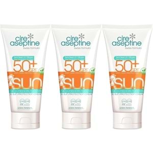 Cire Aseptine Sun Güneş Koruyucu Kremi Çocuk 50+ SPF 150 ML (3 Lü Set)