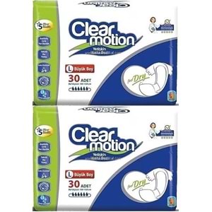 Clearmotion Yetişkin Hasta Bezi Bel Bantlı L - Büyük - Large 60 Adet (2PK*30)