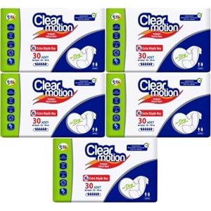 Clearmotion Yetişkin Hasta Bezi Bel Bantlı XL - Ekstra Büyük - Extra Large 150 Adet (5PK*30)