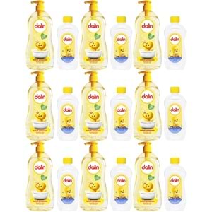 Dalin Bebek Şampuanı Klasik 700ML Pompalı + 100ML Bebek Yağı (Rahat ve Mutlu) (9 Lu Set)