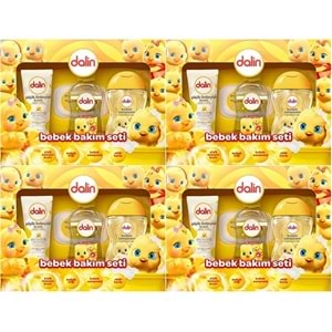Dalin Bebek Bakım Seti 4 Parça (Kutulu) Yenidoğan Seti (Karma 4 Lü Set)