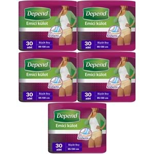 Depend Emici Külot Hasta Bezi Large - Büyük Kadın 150 Adet (5PK*30)