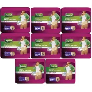 Depend Emici Külot Hasta Bezi Large - Büyük Kadın 80 Adet (8PK*10)