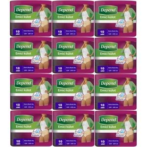 Depend Emici Külot Hasta Bezi XL - Extra Büyük Kadın 120 Adet (12PK*10)