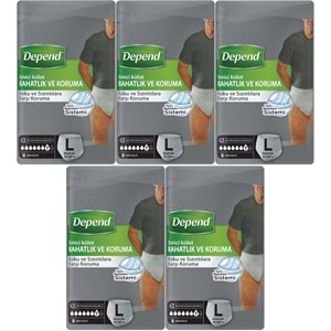 Depend Emici Külot Pants Hasta Bezi L - Büyük - Large Erkek 40 Adet (5PK*8)