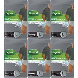 Depend Emici Külot Pants Hasta Bezi L - Büyük - Large Erkek 48 Adet (6PK*8)