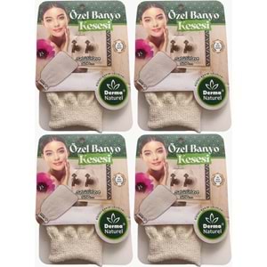 Derma Naturel Özel Banyo Kesesi MS-07 (4 Lü Set)