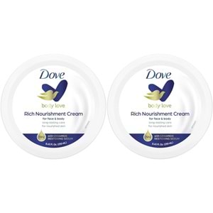 Dove Besleyici El ve Vücut Bakım Kremi 250ML Rich Nourishment Cream (Mavi) (2 Li Set)