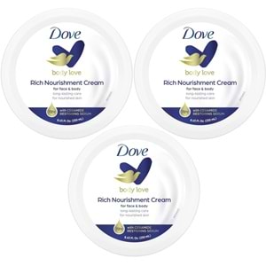 Dove Besleyici El ve Vücut Bakım Kremi 250ML Rich Nourishment Cream (Mavi) (3 Lü Set)