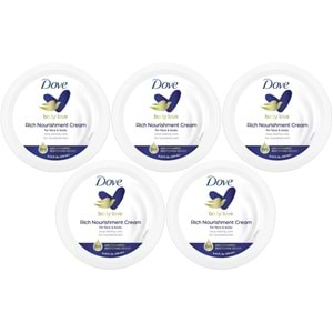 Dove Besleyici El ve Vücut Bakım Kremi 250ML Rich Nourishment Cream (Mavi) (5 Li Set)