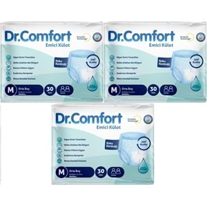 Dr.Comfort Yetişkin Bezi Emici Külot M-Orta 90 Adet 3Pk x 30