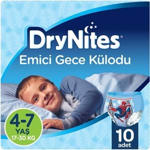 Drynites Emici Gece Külodu/Külot Bez Erkek 4-7 Yaş 17-30KG Small 60 Adet 6PK*10 AltIslatmalara Karşı
