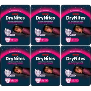 Drynites Emici Gece Külodu/Külot Bez Kız 13+ Yaş (48-60KG) X Large 54 Adet (6PK*9)