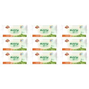 Evony Hijyenik Temizlik Islak Havlu Mendil 50 Yaprak Plastik Kapaklı (9 Lu Set) 450 Yaprak