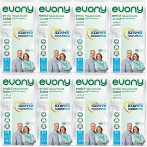 Evony Hasta Bezi Yetişkin Emici Külot M-Orta 240 Adet (8PK*30)