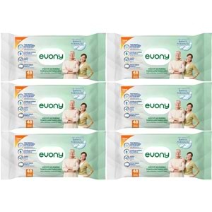 Evony Hasta Vücut Perine Temizleme Islak Mendil Havlu 48 Yaprak XL Banyo Ferahlığı (6 Lı Set)