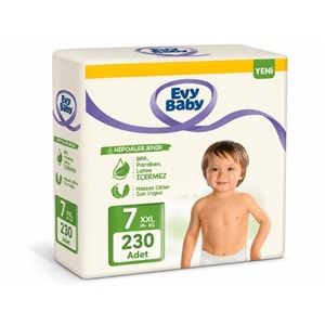 Evy Baby Bebek Bezi 7 Beden 19+ KG XXLarge 230 Adet Mega Süper Fırsat Pk